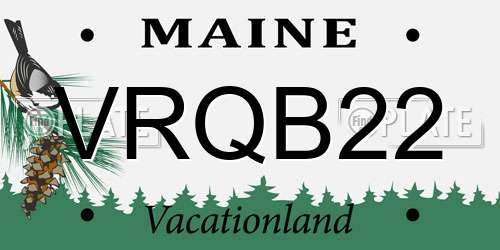 VRQB22 Maine License Plate