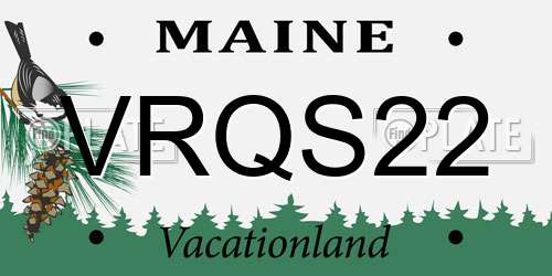 VRQS22 Maine License Plate