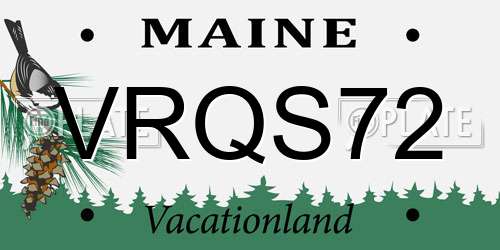 VRQS72 Maine License Plate