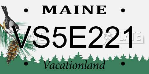 VS5E221 Maine License Plate