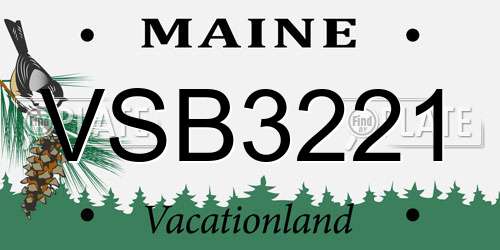 VSB3221 Maine License Plate