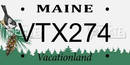 VTX274 Maine License Plate