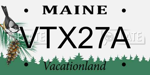 VTX27A Maine License Plate