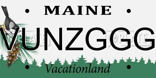 VUNZGGG Maine License Plate