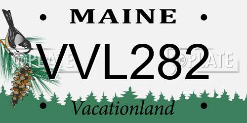 VVL282 Maine License Plate