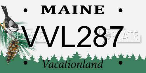 VVL287 Maine License Plate