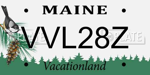 VVL28Z Maine License Plate