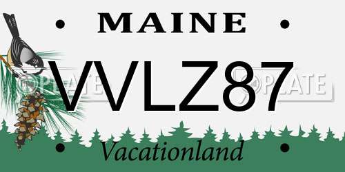 VVLZ87 Maine License Plate