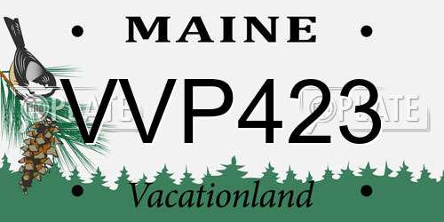 VVP423 Maine License Plate