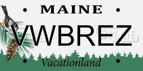 VWBREZ Maine License Plate