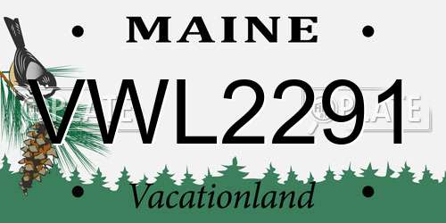 VWL2291 Maine License Plate
