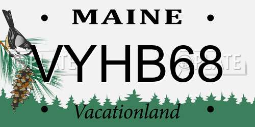 VYHB68 Maine License Plate