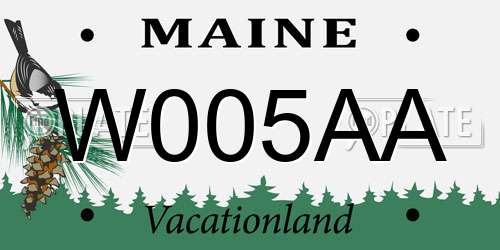 W005AA Maine License Plate