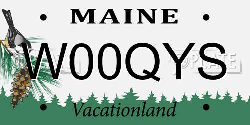 W00QYS Maine License Plate