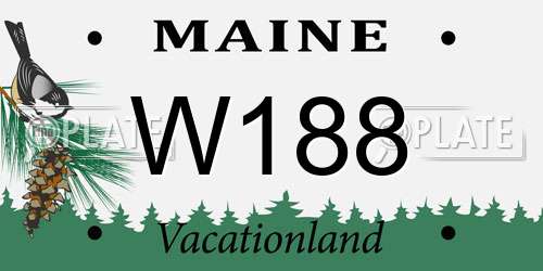 W188 Maine License Plate