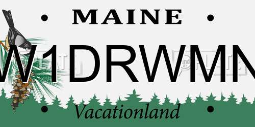 W1DRWMN Maine License Plate