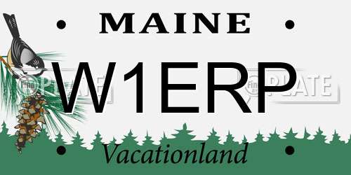 W1ERP Maine License Plate