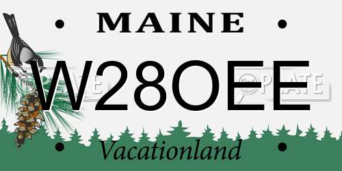 W28OEE Maine License Plate