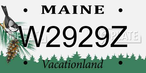 W2929Z Maine License Plate