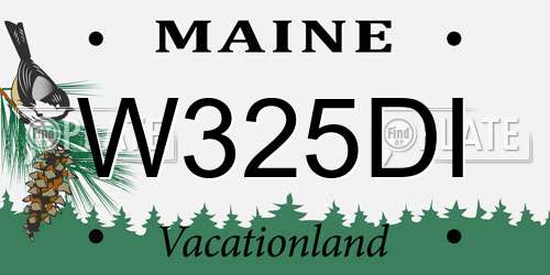 W325DI Maine License Plate