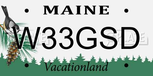 W33GSD Maine License Plate