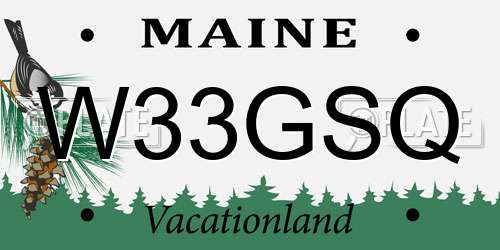 W33GSQ Maine License Plate