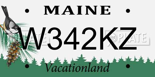 W342KZ Maine License Plate
