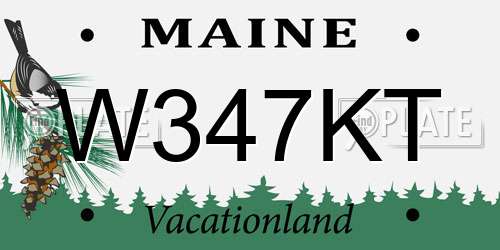 W347KT Maine License Plate