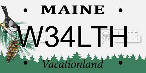 W34LTH Maine License Plate