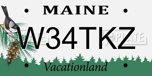 W34TKZ Maine License Plate