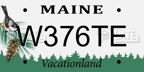 W376TE Maine License Plate