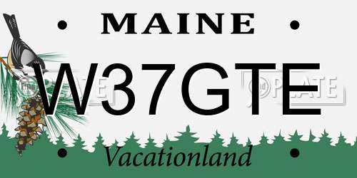 W37GTE Maine License Plate
