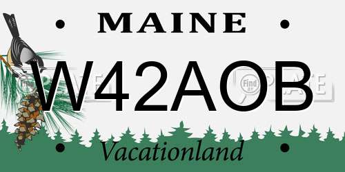 W42AOB Maine License Plate