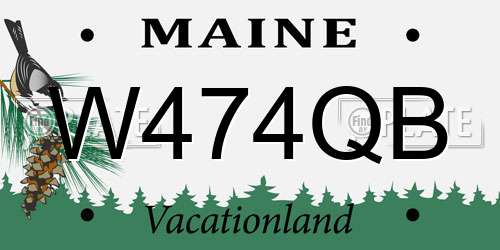 W474QB Maine License Plate
