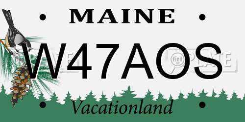 W47AOS Maine License Plate