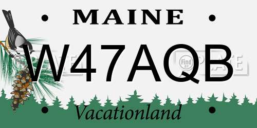 W47AQB Maine License Plate