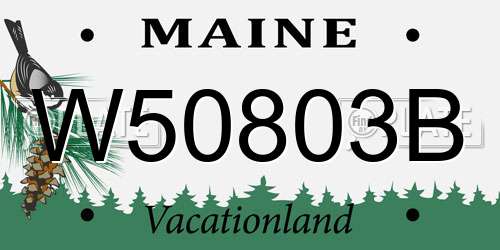 W50803B Maine License Plate