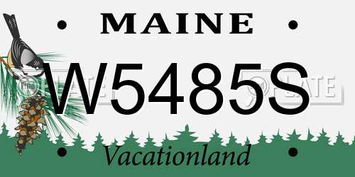 W5485S Maine License Plate