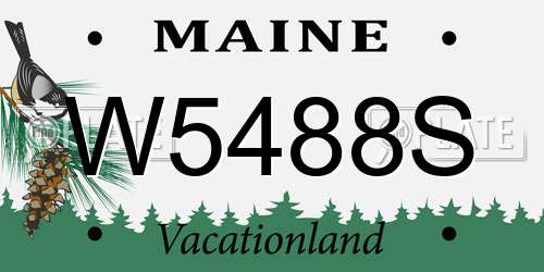 W5488S Maine License Plate