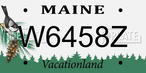 W6458Z Maine License Plate