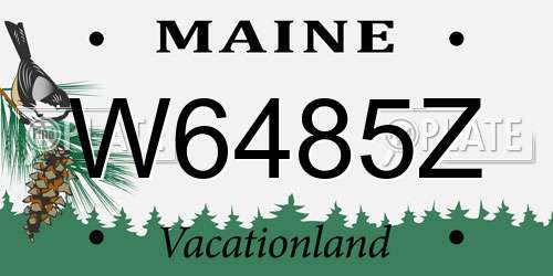 W6485Z Maine License Plate