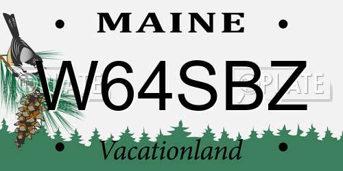 W64SBZ Maine License Plate