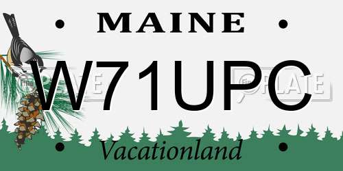 W71UPC Maine License Plate
