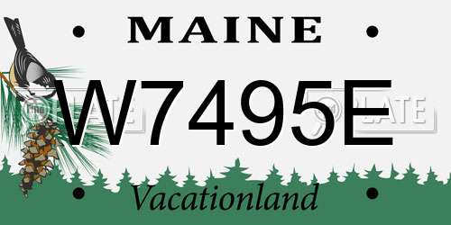 W7495E Maine License Plate