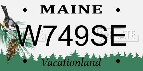 W749SE Maine License Plate