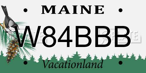 W84BBB Maine License Plate
