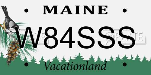 W84SSS Maine License Plate
