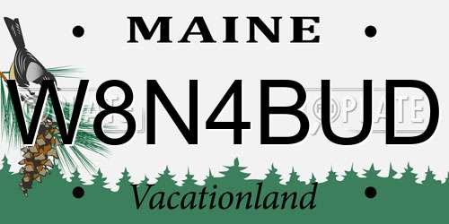 W8N4BUD Maine License Plate