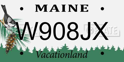 W908JX Maine License Plate