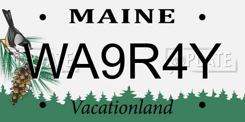 WA9R4Y Maine License Plate